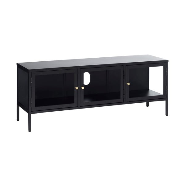 Črna kovinska TV omarica 132x52 cm Carmel – Unique Furniture-image-2