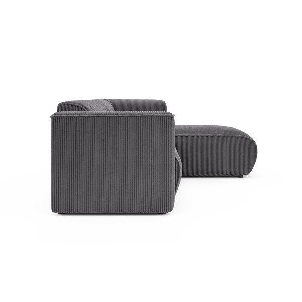 Temno siva kotna sedežna garnitura iz rebrastega žameta (desni kot/z ležalnikom) Merid  – Ropez-image-3