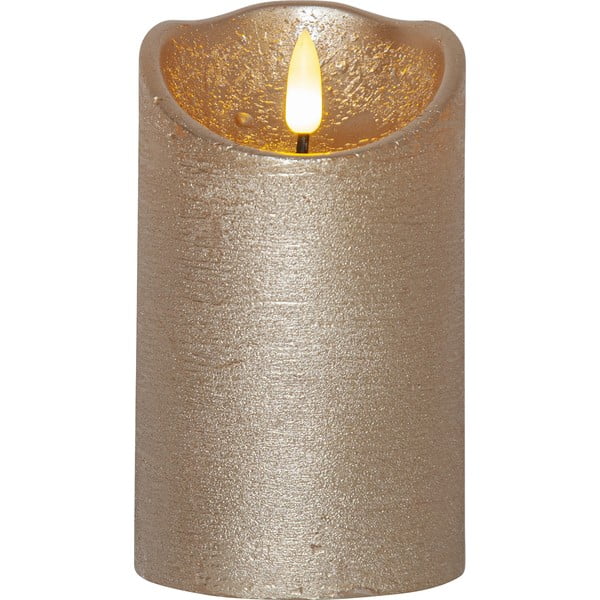 Voščena LED sveča v zlati barvi Star Trading Flamme Rustic, višina 12,5 cm
