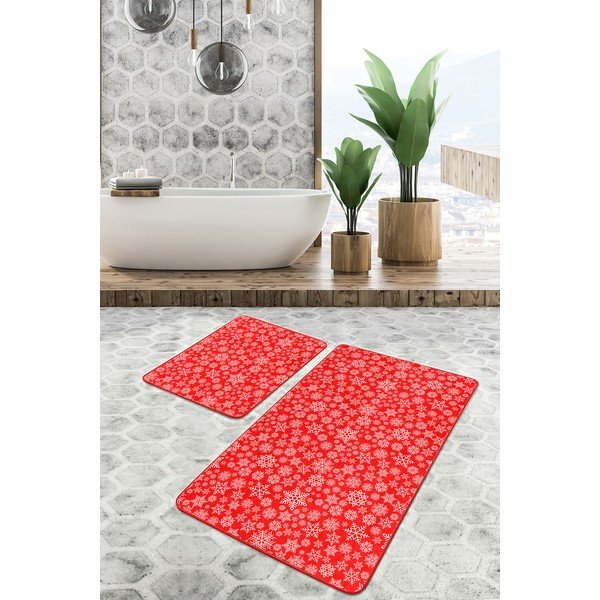 Rdeče kopalniške preproge v kompletu 2 ks 60x100 cm – Mila Home-image-3
