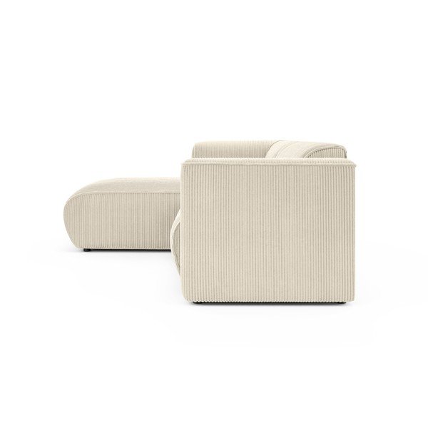 Bež kotna sedežna garnitura iz rebrastega žameta (levi kot/z ležalnikom) Merid  – Ropez-image-3