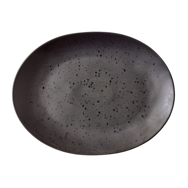 Črni lončeni servirni krožnik Bitz Mensa, 30 x 22,5 cm