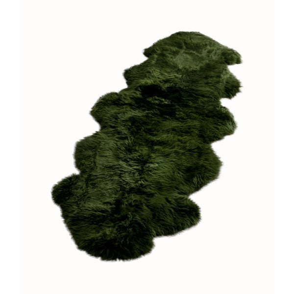Zelena preproga iz ovčje kože Native Natural Double, 60 x 240 cm