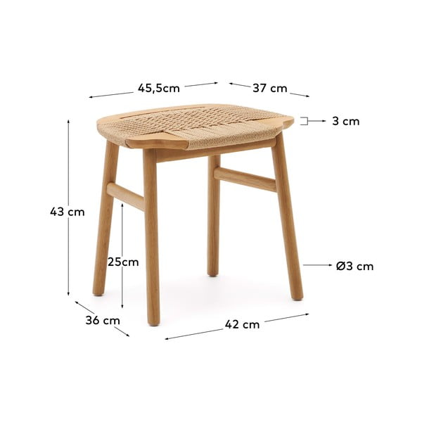 Stolček v naravni barvi Enit – Kave Home-image-4