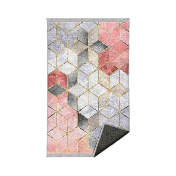 Rožnata/siva pralna preproga 80x140 cm – Mila Home