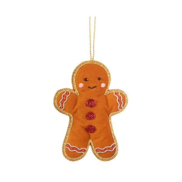 Tekstilni okrasek za jelko 10 cm Gingerbread – Sass & Belle