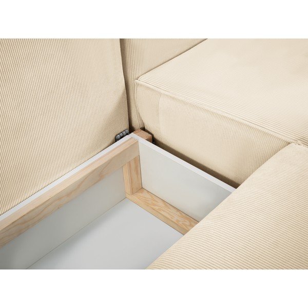 Bež raztegljiva sedežna garnitura v U obliki Mazzini Sofas Azalea-image-1