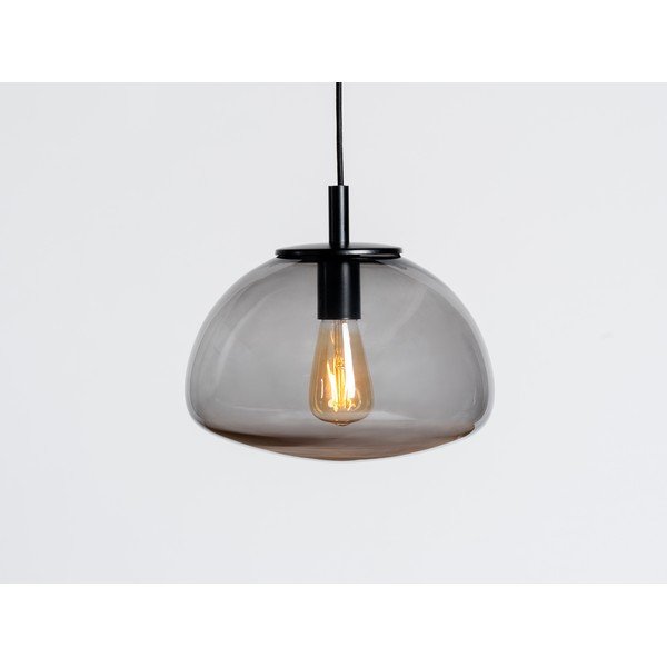 Črna viseča svetilka s steklenim senčilom ø 30 cm Flin – CustomForm-image-2