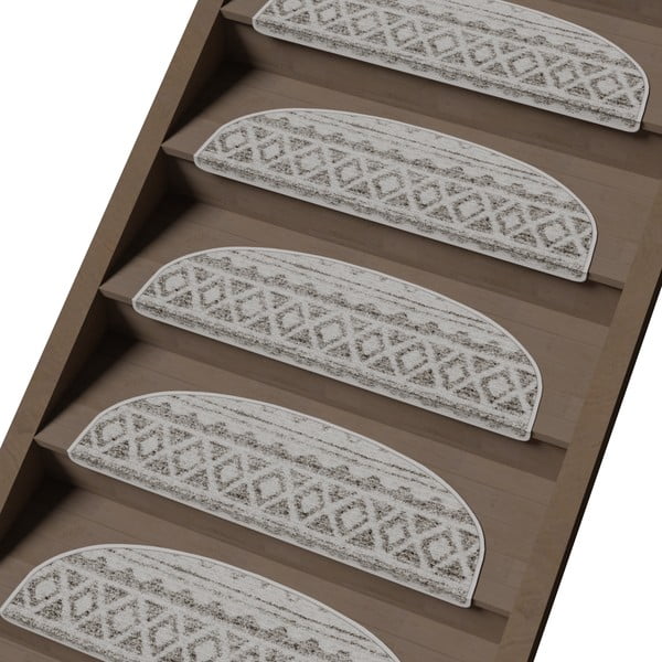Kremno beli komplet preprog za stopnice 16 ks 20x65 cm Cottage Warmth – Vitaus-image-1