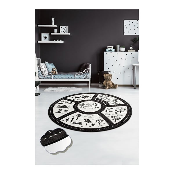 Otroška preproga Black City, ⌀ 140 cm-image-1