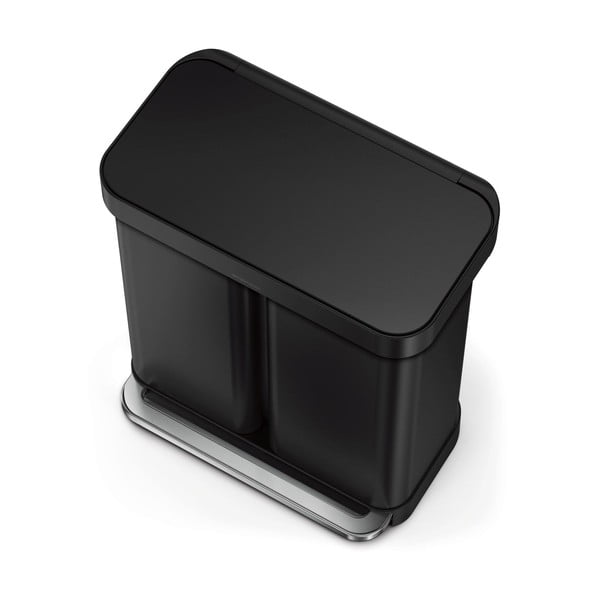Jeklen koš za smeti za ločevanje odpadkov s pedalom 58 l – simplehuman-image-2
