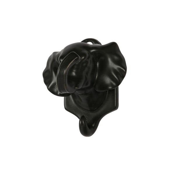 Črna porcelanasta viseča dekoracija WOOOD Nona Elephant