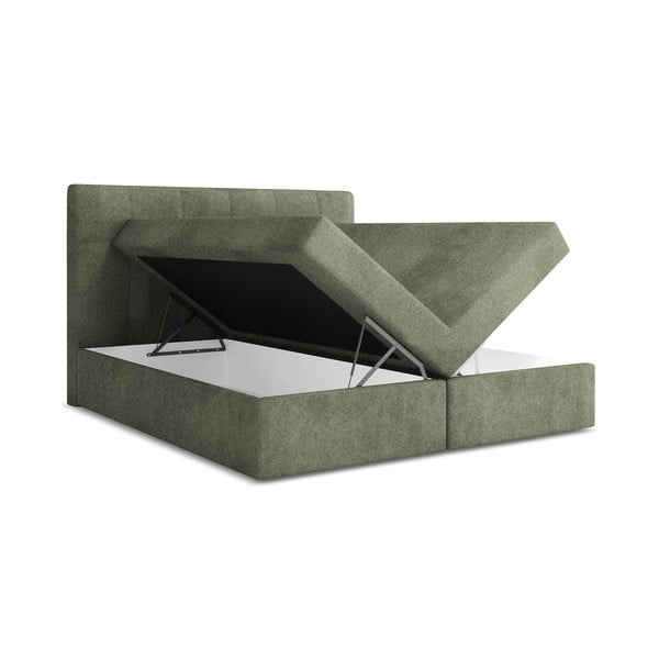 Zelena boxspring postelja s prostorom za shranjevanje 180x200 cm Palta – Makamii-image-1