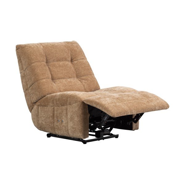 Svetlo rjav fotelj za sprostitev z nastavljivim naklonom iz rebrastega žameta Hein – WOOOD-image-4