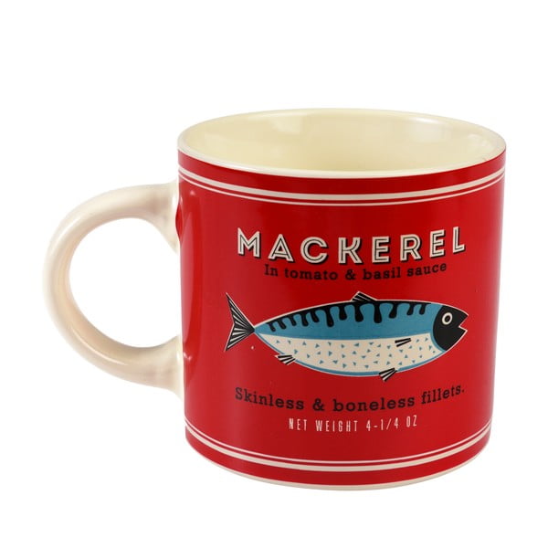 Rdeče-kremno bela keramična skodelica 350 ml Fish – Rex London