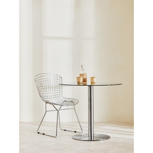 Okrogla jedilna miza s stekleno mizno ploščo ø 90 cm Metropolitan – Premier Housewares-image-1