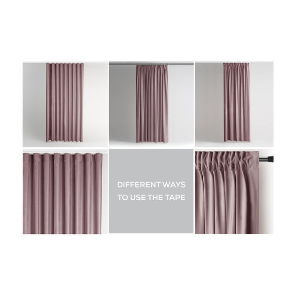 Svetlo rjava žametna zavesa za delno zatemnitev 140x270 cm Pleat – Restilo-image-3