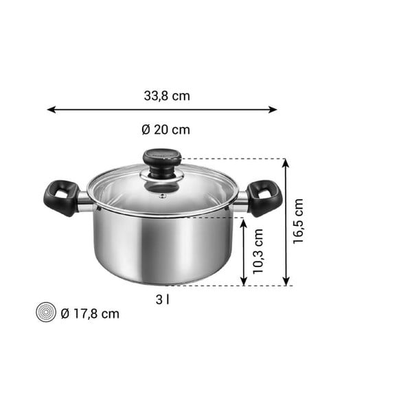 Lonec iz nerjavečega jekla s pokrovko za indukcijsko ploščo 3 l Brava – Tescoma-image-3
