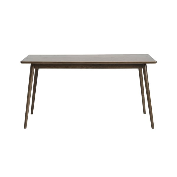 Rjava raztegljiva jedilna miza z mizno ploščo v hrastovem dekorju 150x90 cm Barrali – Unique Furniture