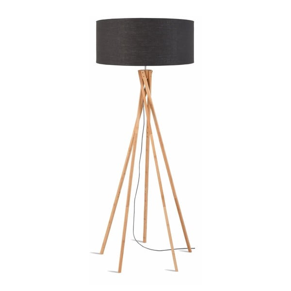 Talna svetilka s temno sivim senčnikom in bambusovo strukturo Good&Mojo Kilimanjaro