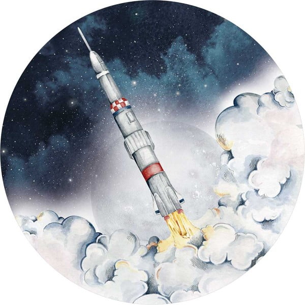 Stenska otroška nalepka 150x150 cm Rocket In A Circle – Dekornik