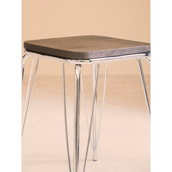 Stolček iz masivnega bresta v srebrni barvi/v naravni barvi District – Premier Housewares-image-4