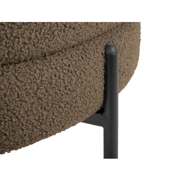 Sivo-rjav fotelj iz tkanine bouclé Noble – Leitmotiv-image-1