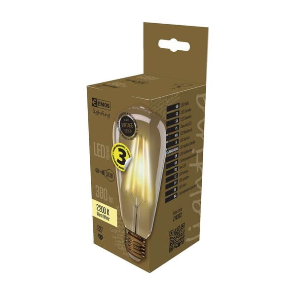 LED žarnica EMOS Vintage ST64 Toplo bela, 4W E27-image-2