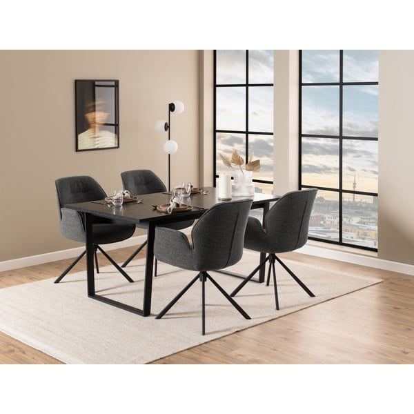 Temno siv oblazinjen jedilni stol Aura – Actona-image-2