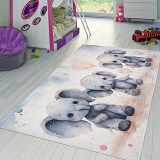 Svetlo siva otroška preproga 80x150 cm Baby Elephants – Vitaus