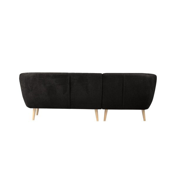 Črna sedežna garnitura z ležalnikom na levi strani Mazzini Sofas Sardaigne-image-2