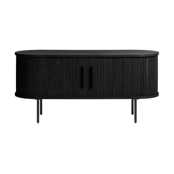 Črna TV omarica v hrastovem dekorju 120x56 cm Nola – Unique Furniture