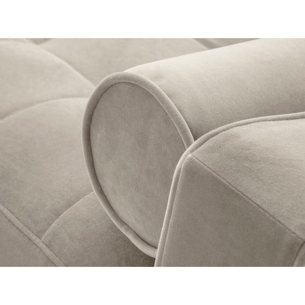 Bež žametna raztegljiva sedežna garnitura Milo Casa Santo, desni kot-image-1