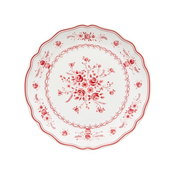 Rdeč/bel desertni krožnik iz kamenine ø 21 cm Vila – Costa Nova