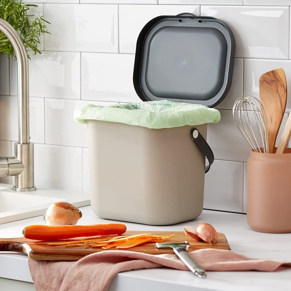 Svetlo rjav koš za biološke odpadke 6 l Albula – Rotho-image-1