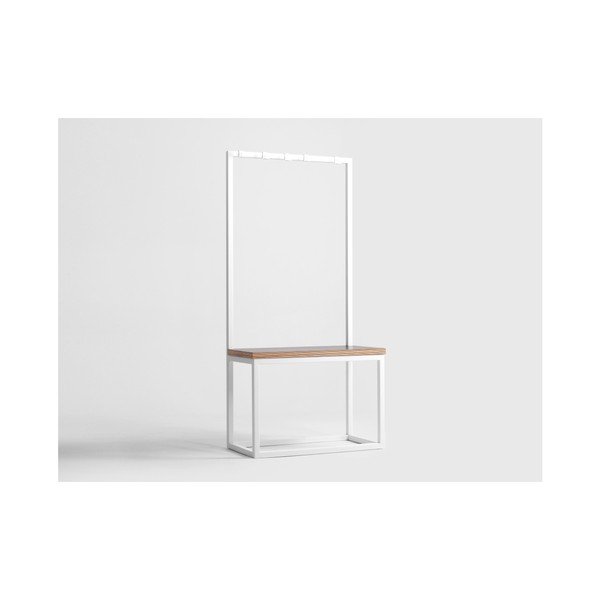 Bel obešalnik za plašče s klopjo CustomForm Next, širina 75 cm-image-4