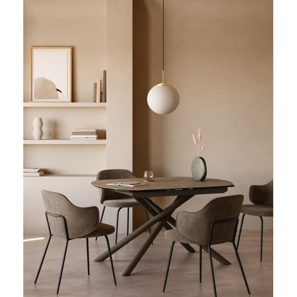 Raztegljiva jedilna miza z dodatno ploščo s keramično ploščo 100x130 cm Yodalia – Kave Home-image-1