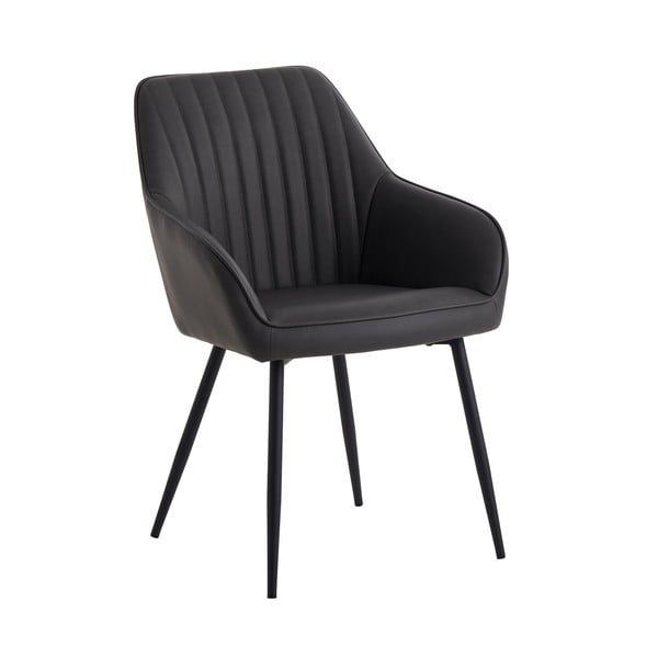 Temno sivi oblazinjeni jedilni stoli v kompletu z nasloni za roke 2 ks Nolan Stripe – Unique Furniture