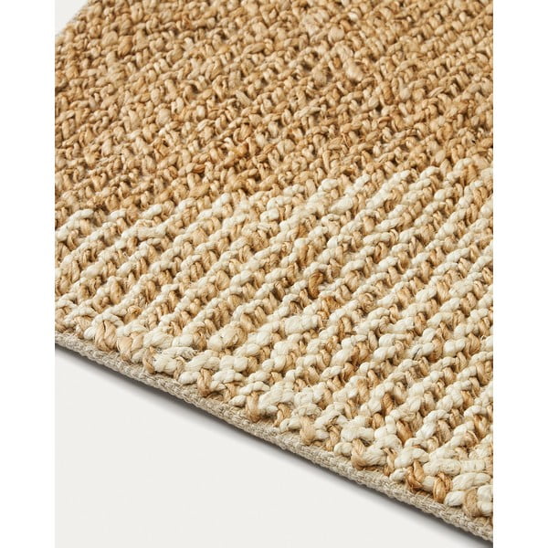 Bež/kremno bela preproga iz jute 160x230 cm Maelan – Kave Home-image-4