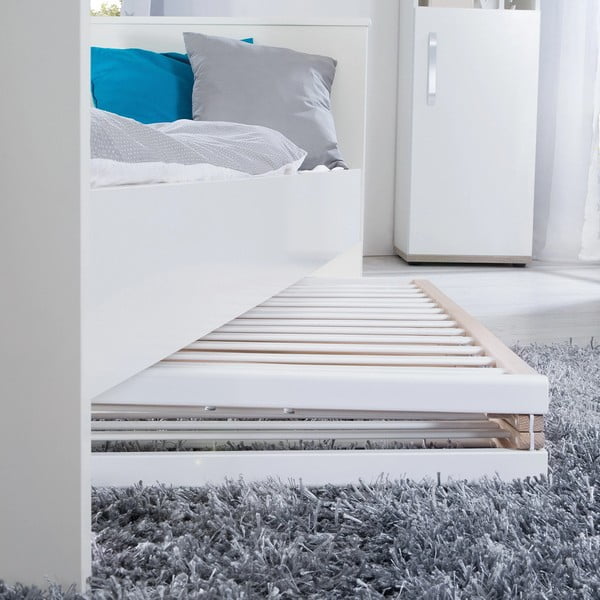 Zložljiva otroška posteljica na koleščkih v beli in naravni barvi 60x120 cm Fold up – Roba-image-1