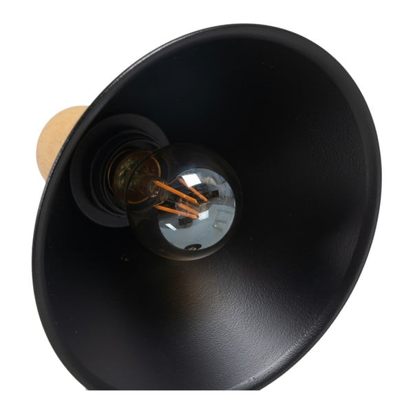 Črna/naravna namizna svetilka s kovinskim senčilom (višina 55 cm) – Ixia-image-2