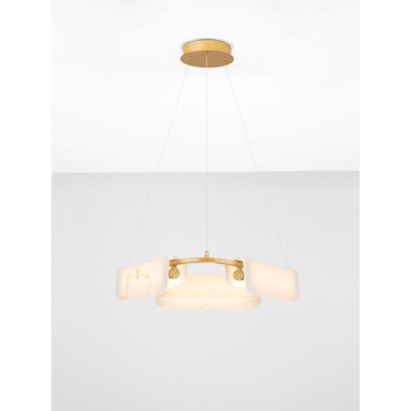 Kremno bela/medeninasta LED zatemnitvena viseča svetilka v marmornem dekorju ø 63 cm Aider – Nova Luce-image-3