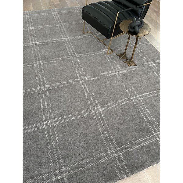 Antracitno siva volnena preproga 120x180 cm Calisia M Grid Prime – Agnella-image-1
