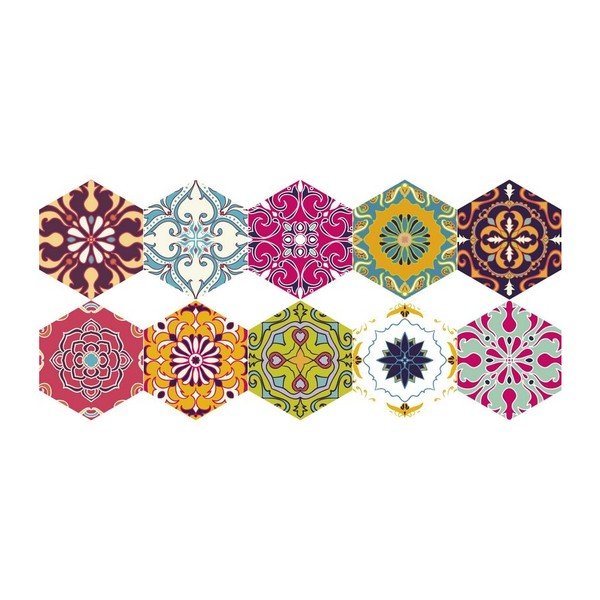 Komplet 10 vodoodpornih talnih nalepk Ambiance Dafne, 20 x 18 cm-image-2