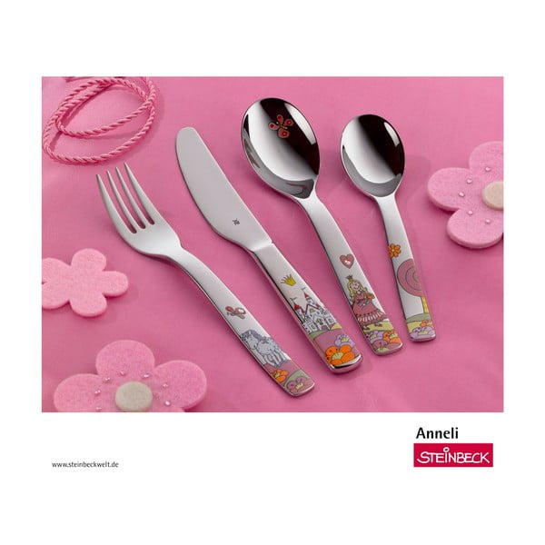 Komplet 4 kosov otroškega jedilnega pribora iz nerjavečega jekla WMF Anneli-image-2