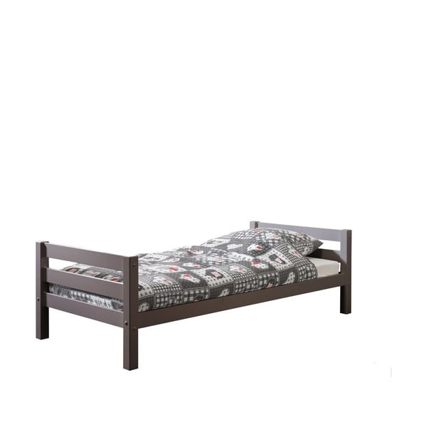 Siva otroška postelja Vipack Pino, 90 x 200 cm