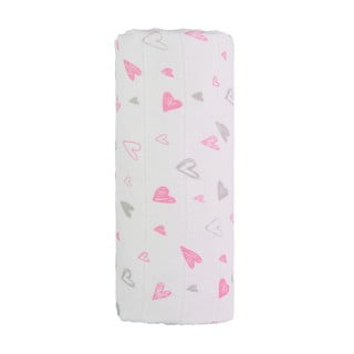 Bombažna otroška brisača T-TOMI Tetra Pink Hearts, 120 x 120 cm