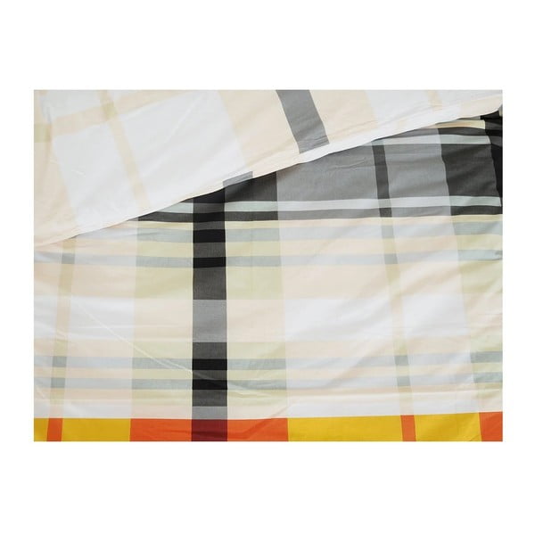 Oranžna enojna posteljnina iz krepa 140x200 cm Orabge Kube – B.E.S.-image-1