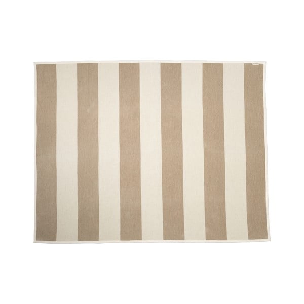 Bež/kremno bela odeja iz mešanice volne 140x180 cm Bob Mud Vanilla – Pappelina