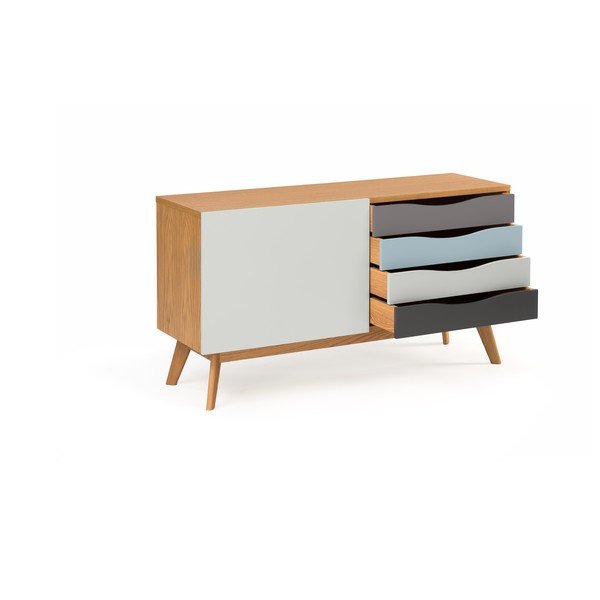 Komoda z modrimi in sivimi predali Woodman Avon-image-3